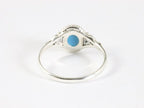 Fijne bewerkte zilveren ring met blauwe turkoois afbeelding 3