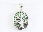 Zilveren hanger met levensboom op abalone schelp afbeelding 4