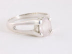 Fijne zilveren ring met rozenkwarts afbeelding 1