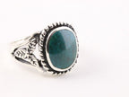 Bewerkte zilveren ring met chrysocolla afbeelding 1