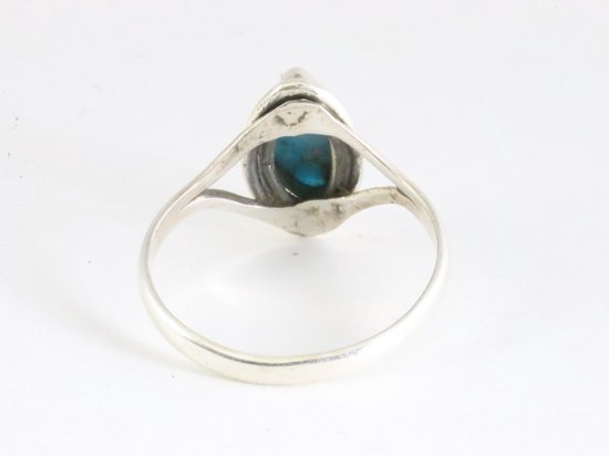 Fijne zilveren ring met blauwe apatiet afbeelding 3