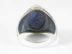 Zware bewerkte zilveren ring met lapis lazuli afbeelding 3