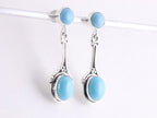 Bewerkte zilveren oorstekers met amazone turkoois afbeelding 2