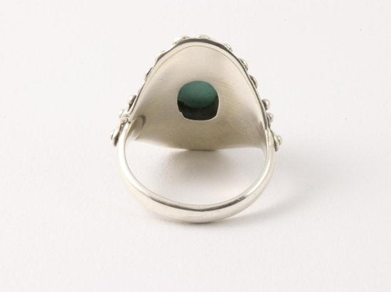 Bewerkte zilveren ring met larimar afbeelding 3