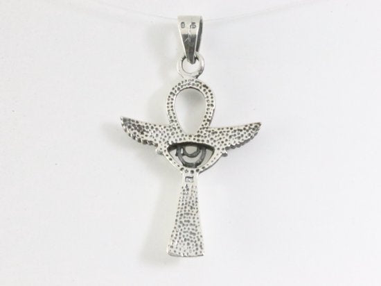 Bewerkte zilveren ankh hanger afbeelding 3