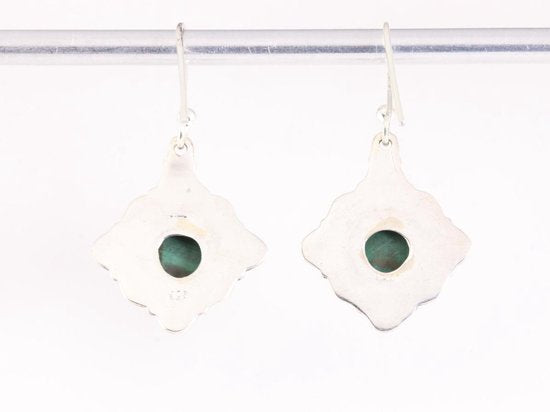 Bewerkte zilveren oorbellen met malachiet afbeelding 3