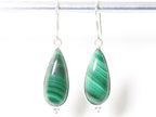 Druppelvormige zilveren oorbellen met malachiet afbeelding 4