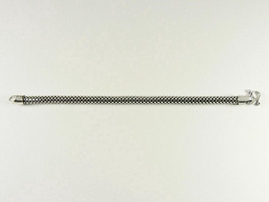 Ronde gevlochten zilveren armband afbeelding 3