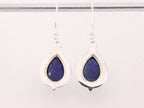 Bewerkte zilveren oorbellen met lapis lazuli afbeelding 3