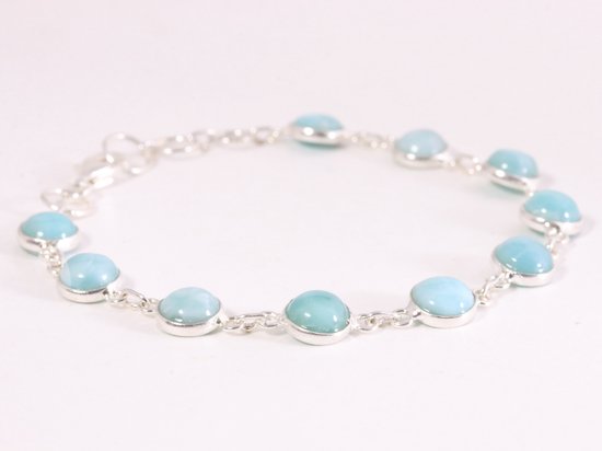 Fijne zilveren armband met larimar afbeelding 2