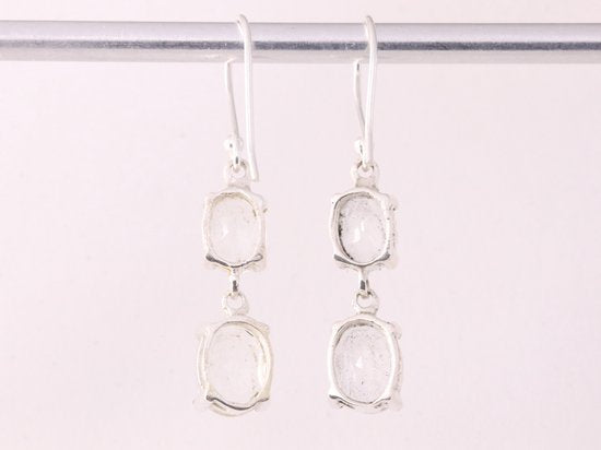 Zilveren oorbellen met bergkristal afbeelding 3