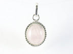 Fijne bewerkte ovale zilveren hanger met rozenkwarts afbeelding 4
