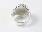 Zware bewerkte zilveren ring met parelmoer afbeelding 3
