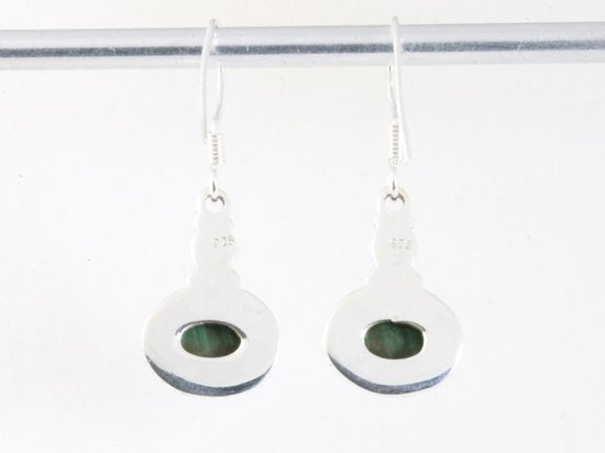 Bewerkte zilveren oorbellen met malachiet afbeelding 3