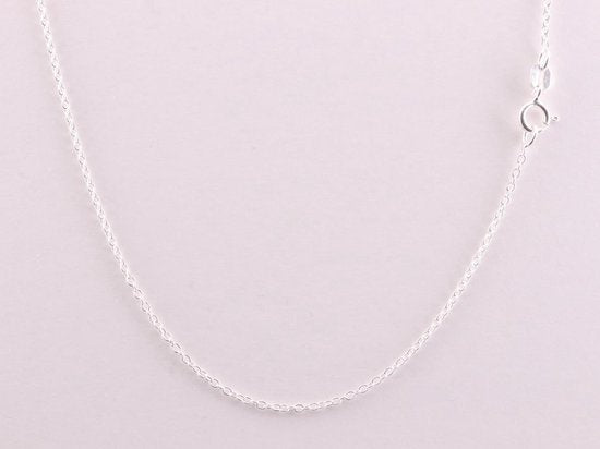 Fijne bloemvormige zilveren hanger met Australische opaal aan ketting afbeelding 4