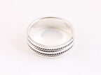 Zilveren ring met kabelpatronen afbeelding 2