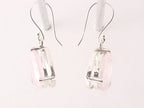 Zilveren oorbellen met rozenkwarts afbeelding 2