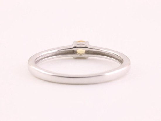 Fijne hoogglans zilveren ring met citrien afbeelding 3
