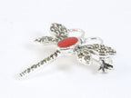Zilveren libelle broche met carneool afbeelding 2