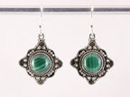 Bewerkte zilveren oorbellen met malachiet afbeelding 4