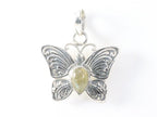 Bewerkte zilveren vlinder hanger met labradoriet afbeelding 4