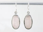 Zilveren oorbellen met rozenkwarts afbeelding 1