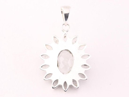 Zilveren hanger met regenboog maansteen afbeelding 3