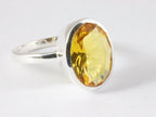 Hoogglans zilveren ring met citrien afbeelding 1