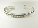 Fijne zilveren klemarmband met kabelpatroon afbeelding 1