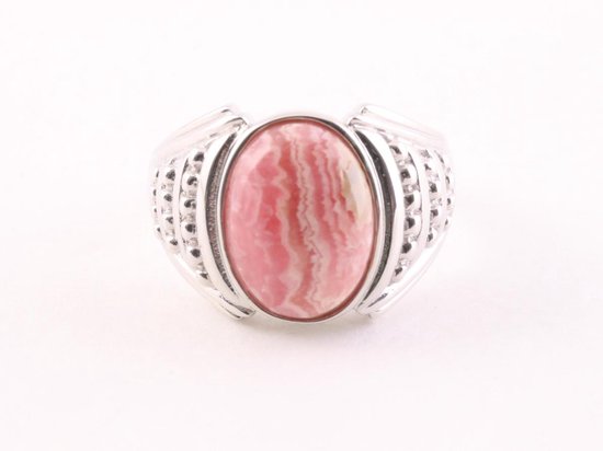Bewerkte zilveren ring met rhodochrosiet afbeelding 4