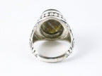 Zware bewerkte zilveren ring met labradoriet afbeelding 3