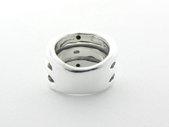 Opengewerkte zilveren elektroform ring afbeelding 4