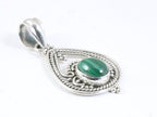 Opengewerkte zilveren hanger met malachiet afbeelding 2