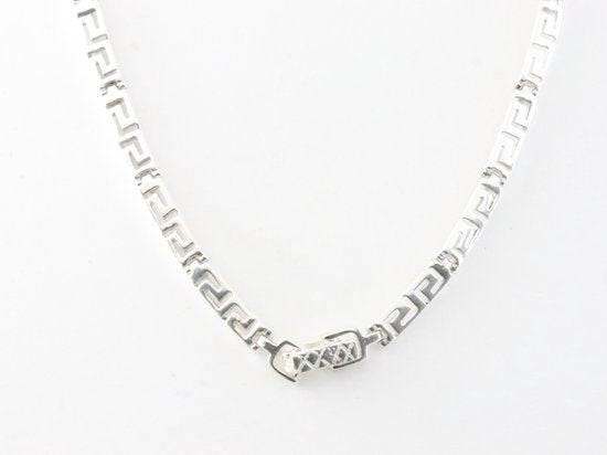 Hoogglans zilveren collier met rode koraal steen afbeelding 4