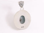 Traditionele bewerkte zilveren hanger met larimar afbeelding 3