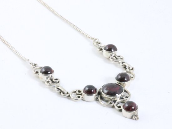 Zilveren ketting met granaat afbeelding 2