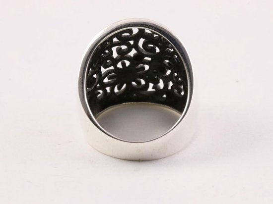 Opengewerkte zilveren ring afbeelding 3