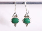 Fijne bewerkte zilveren oorbellen met malachiet afbeelding 4