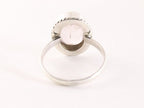 Bewerkte zilveren ring met rozenkwarts afbeelding 3