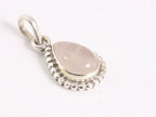 Fijne bewerkte druppelvormige zilveren hanger met rozenkwarts afbeelding 2