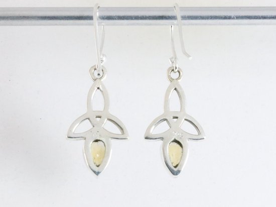 Opengewerkte zilveren oorbellen met citrien afbeelding 2