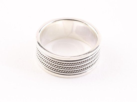Zilveren ring met fijne kabelpatronen afbeelding 2
