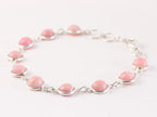 Fijne zilveren schakelarmband met roze opaal afbeelding 2