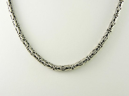 Zware zilveren ketting met koningsschakel afbeelding 4