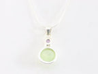 Zilveren hanger met prehniet en amethist aan ketting afbeelding 3