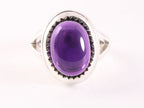 Bewerkte zilveren ring met amethist afbeelding 4