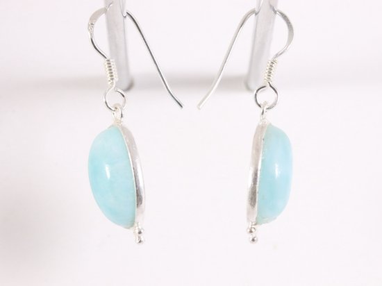 Zilveren oorbellen met larimar afbeelding 2