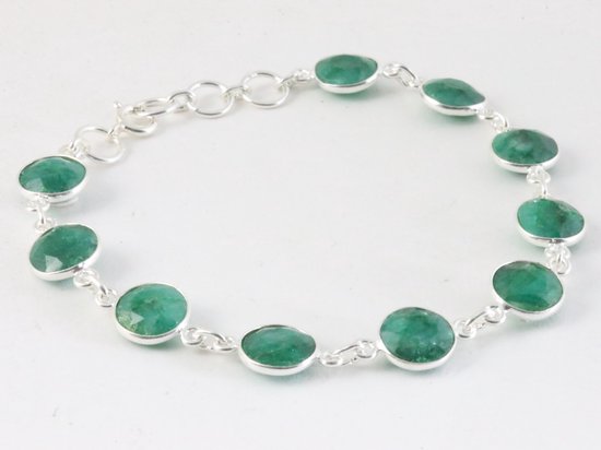Zilveren armband met smaragd afbeelding 2