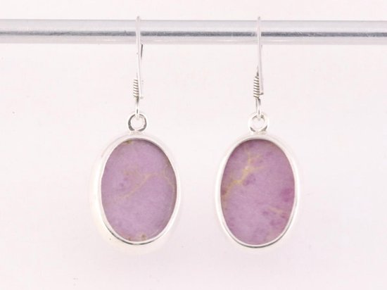 Ovale zilveren oorbellen met fosfosideriet afbeelding 3