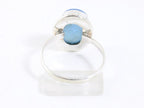 Bewerkte ovale zilveren ring met blauwe chalcedoon afbeelding 3